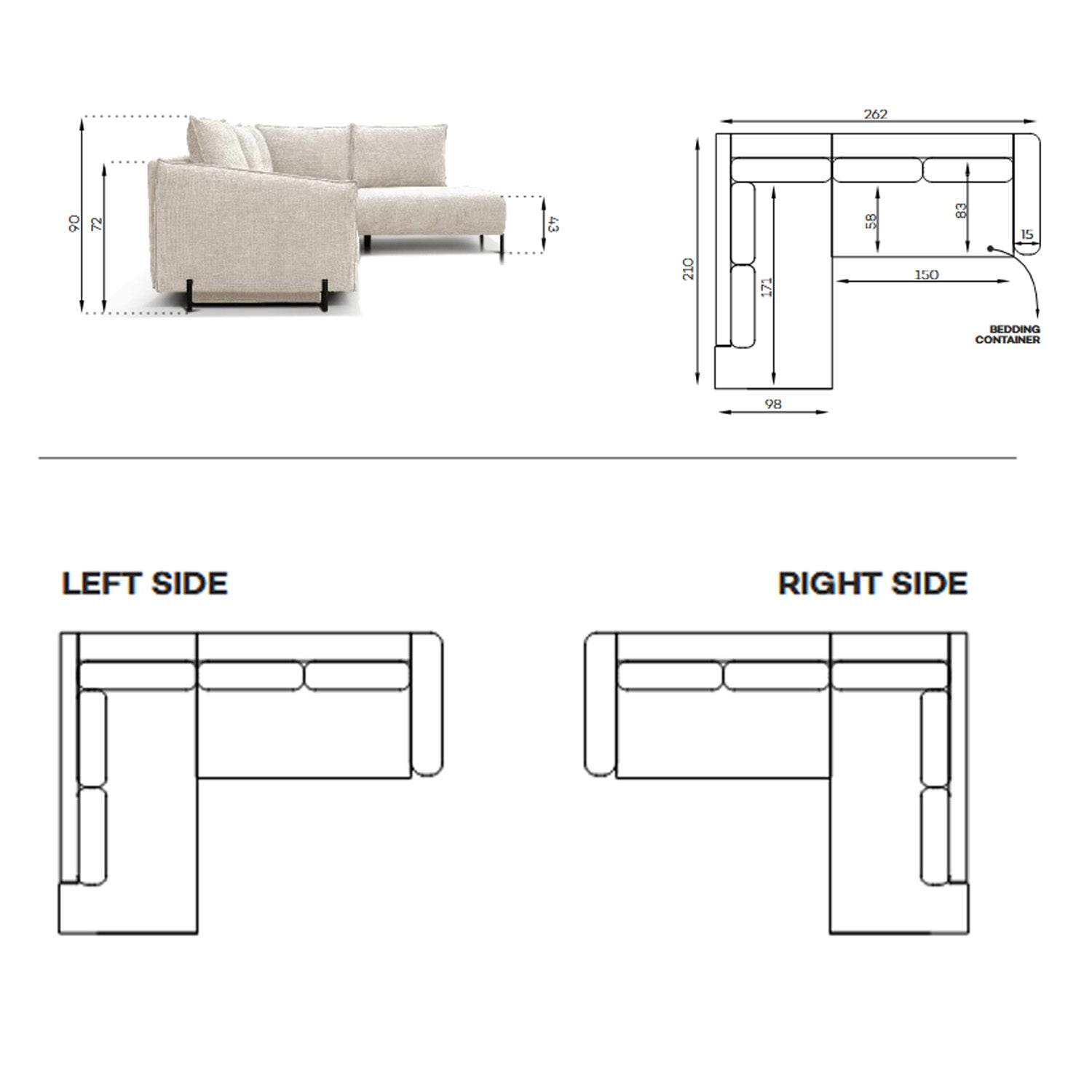 Sedežna garnitura Marsylia - s funkcijo ležišča - eksponat