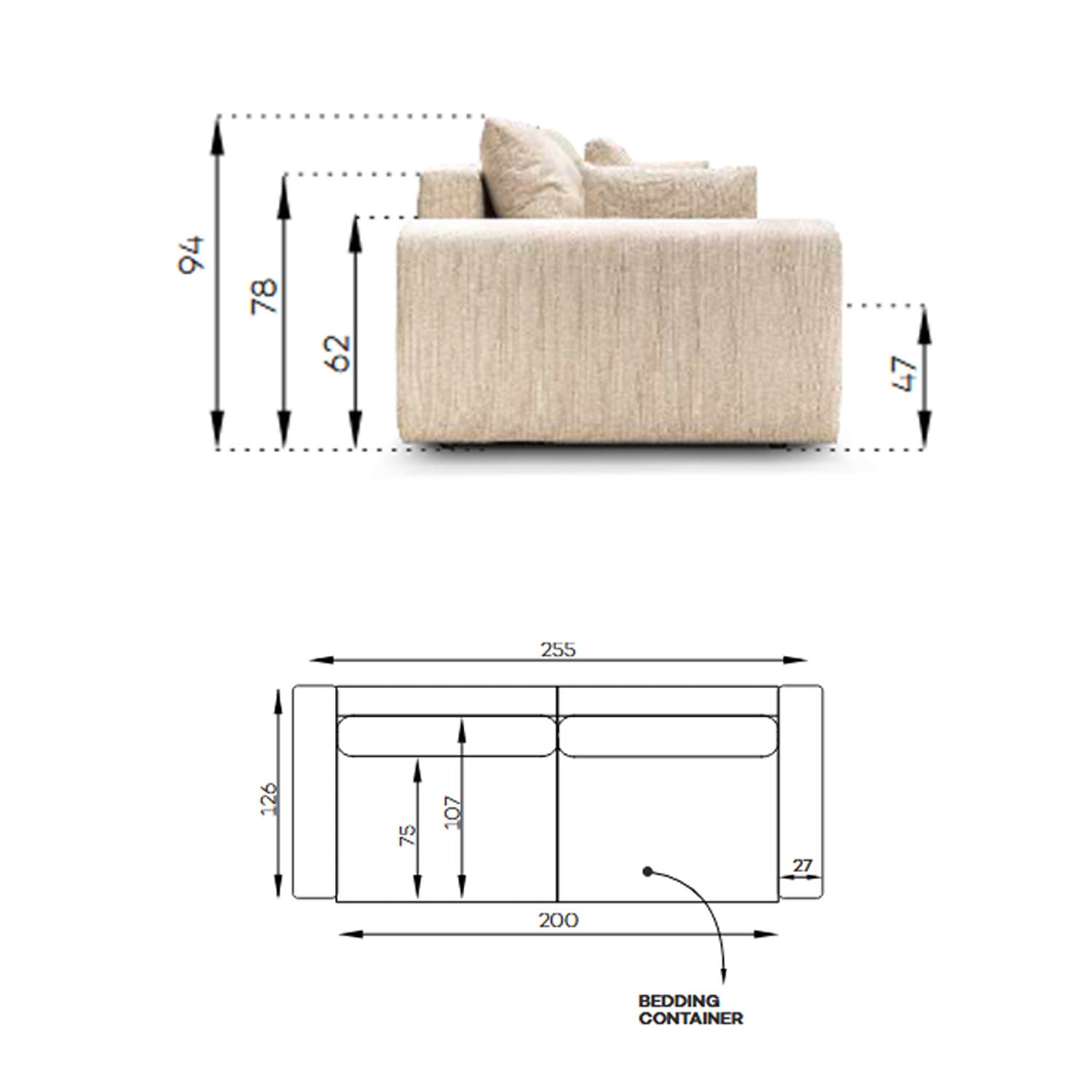 Mega sofa bed - exhibit