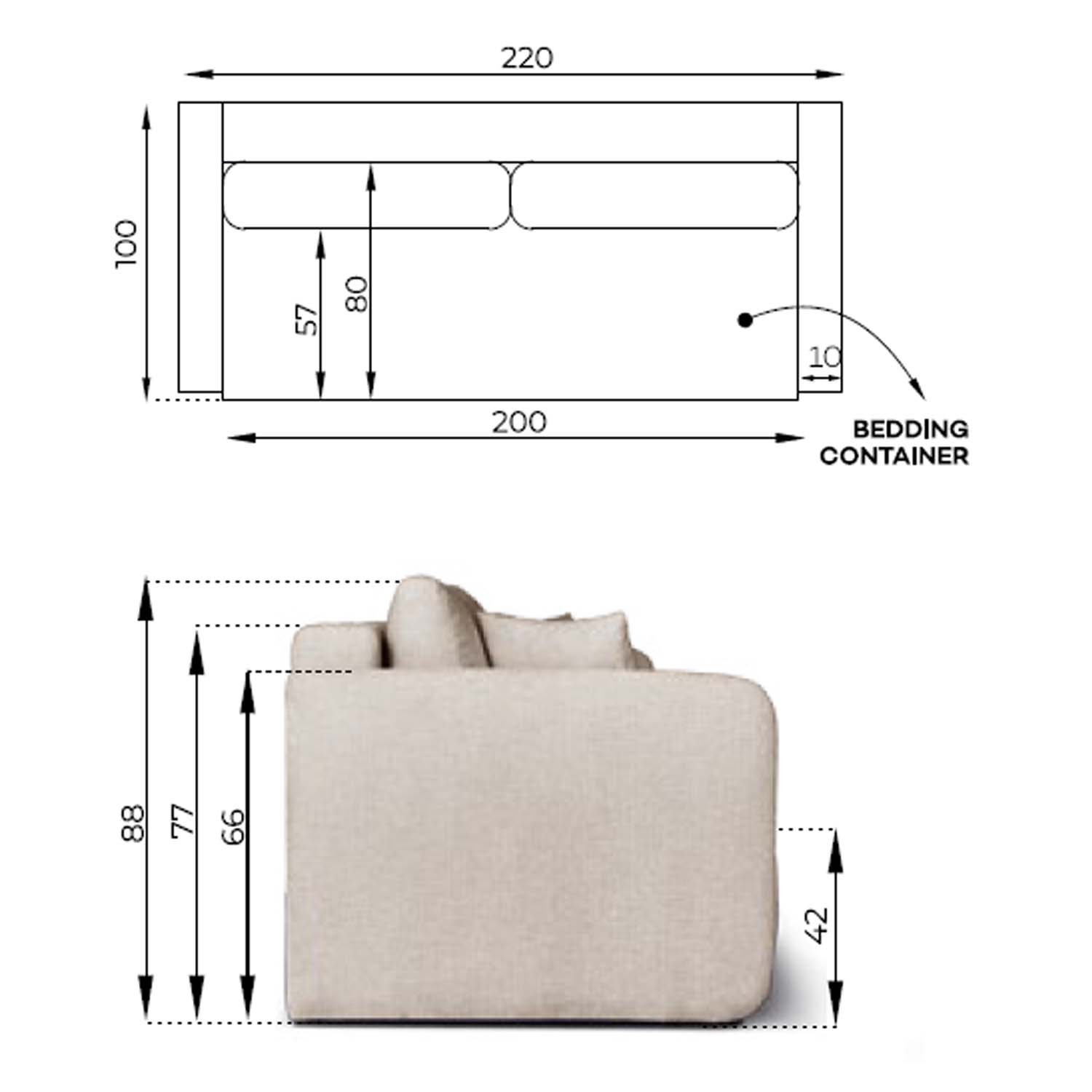 Allen sofa bed - 3 seater