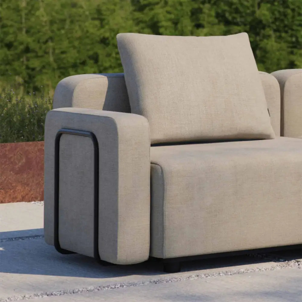 Cobana lounge sofa - 3 seater with armrest and pouf Outdoor lounge sofa
