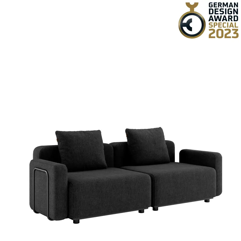 Cobana lounge sofa - 3 seater with armrest Black Outdoor lounge sofa