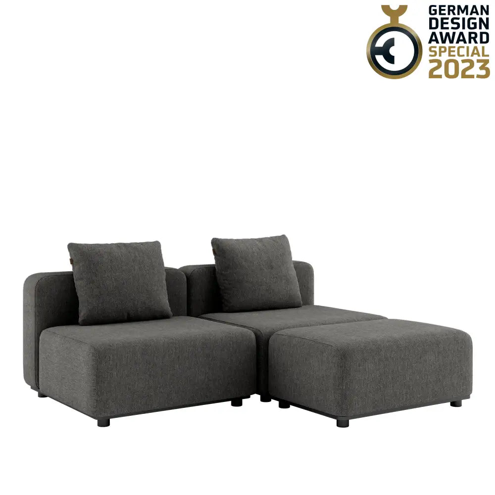 Cobana lounge sofa - 3 seater without armrest and with pouf Grey Outdoor lounge sofa