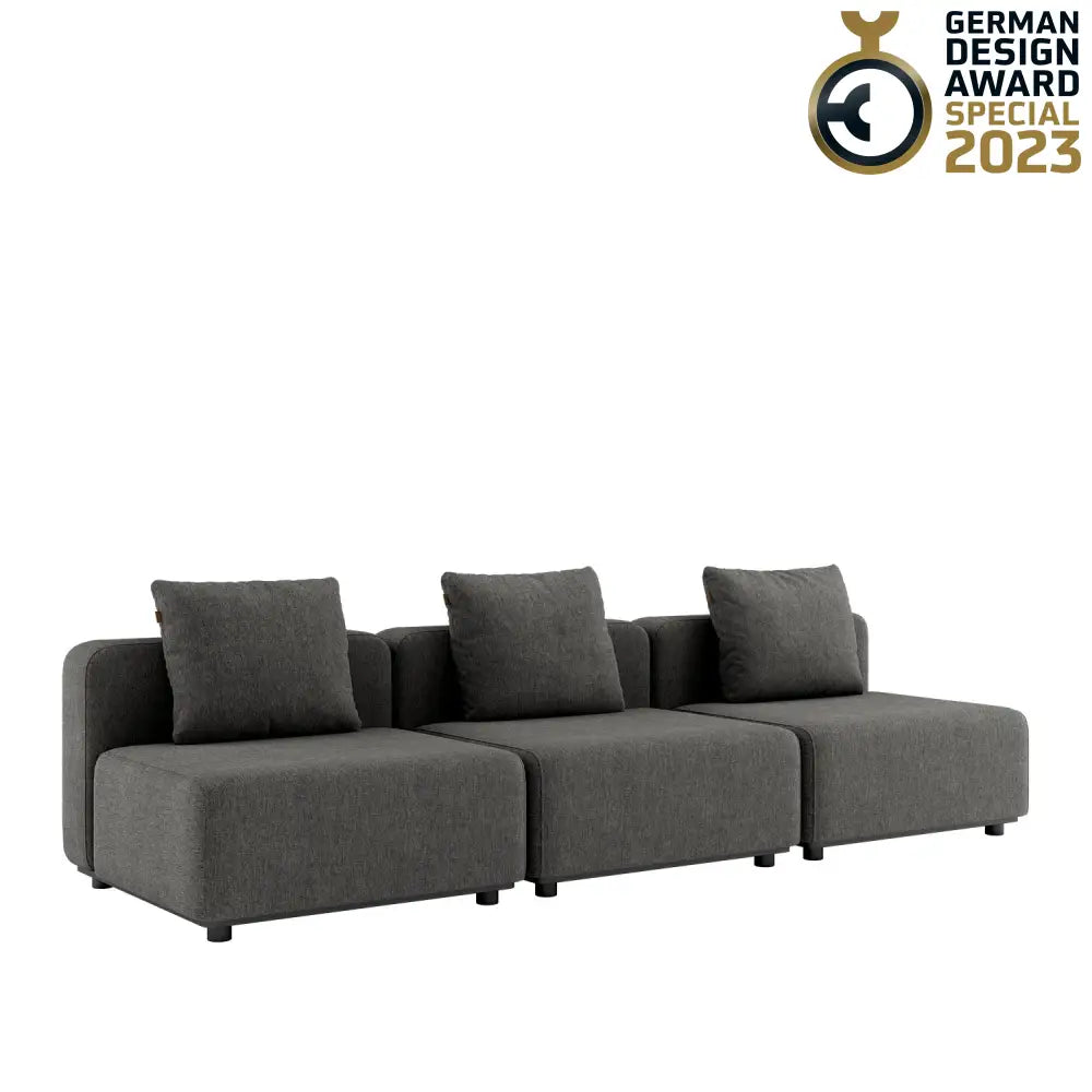 Cobana lounge sofa - 4 seater without armrest Grey Outdoor lounge sofa