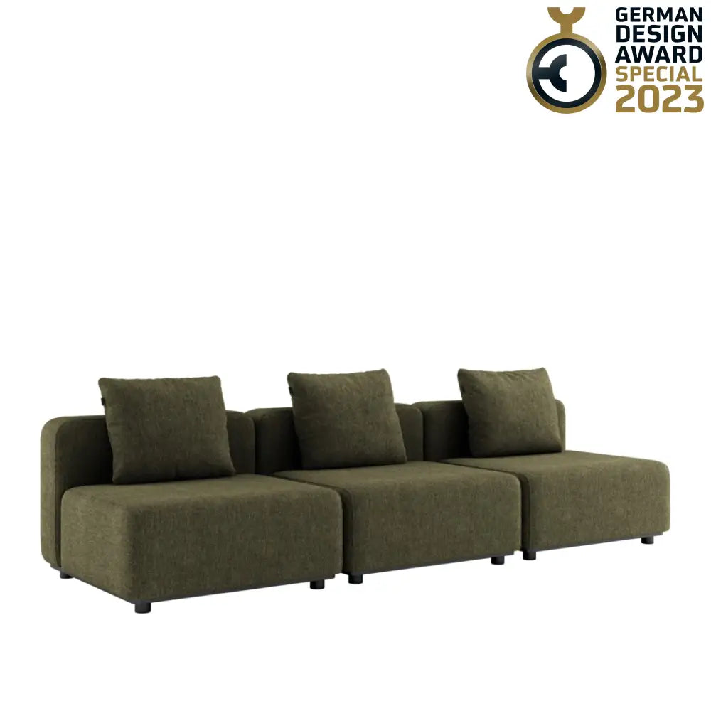 Cobana lounge sofa - 4 seater without armrest Kirra Olive Outdoor lounge sofa