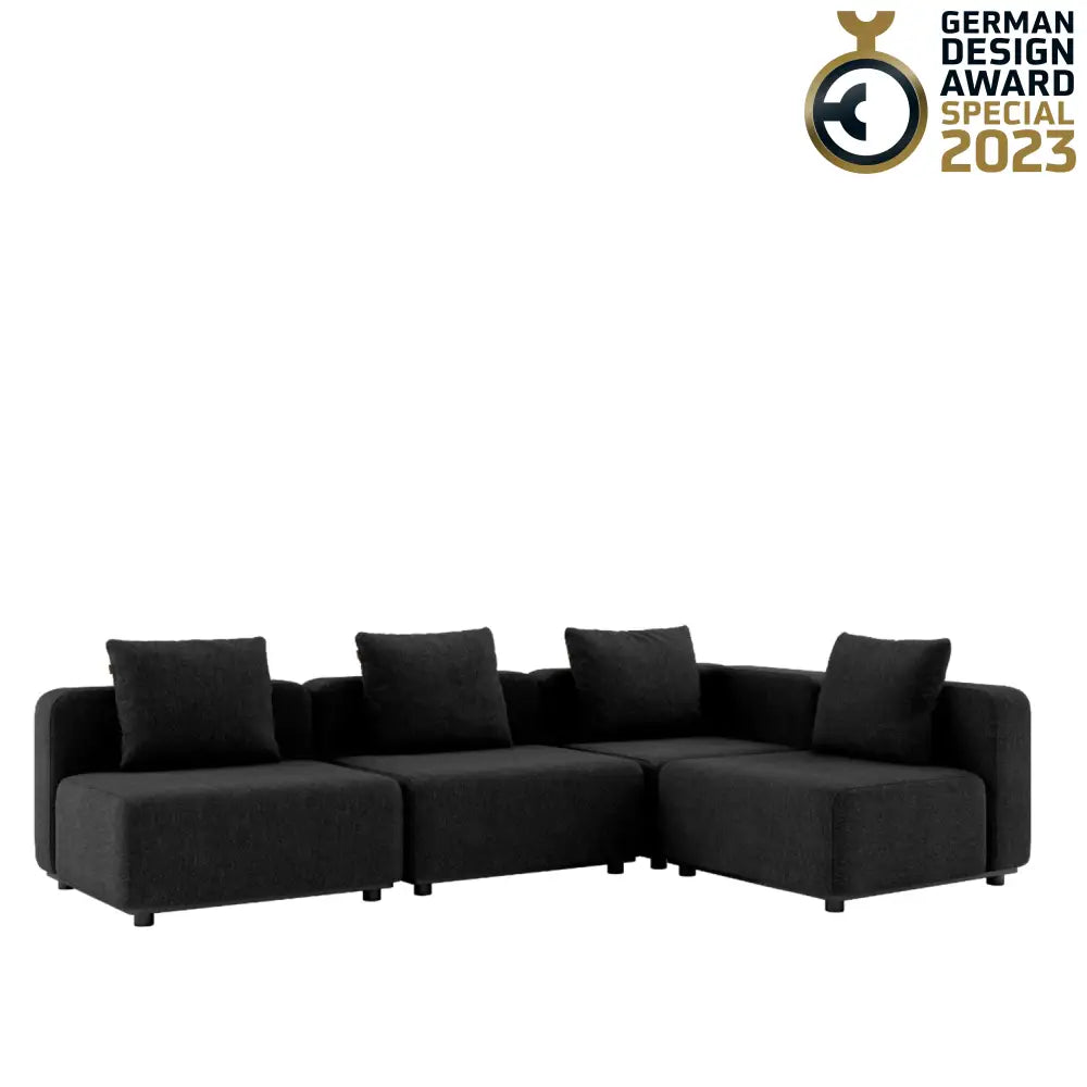 Cobana lounge sofa - 5 seater corner sofa Black Outdoor lounge sofa
