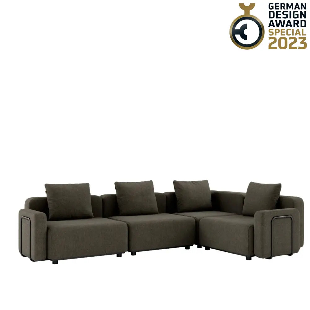 Cobana lounge sofa - 5 seater corner sofa with armrest Brown Outdoor lounge sofa