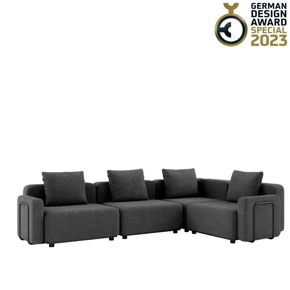 Cobana lounge sofa - 5 seater corner sofa with armrest Grey Outdoor lounge sofa