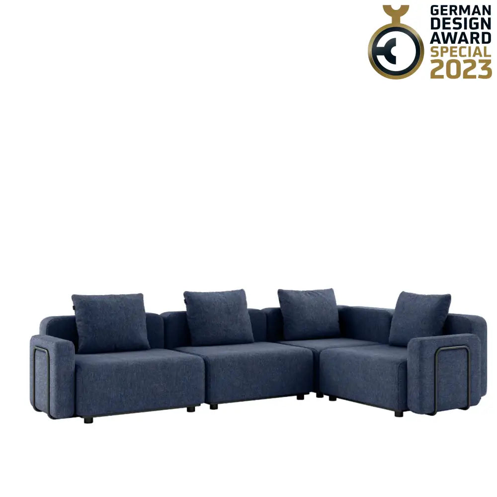 Cobana lounge sofa - 5 seater corner sofa with armrest Kirra Indigo Outdoor lounge sofa