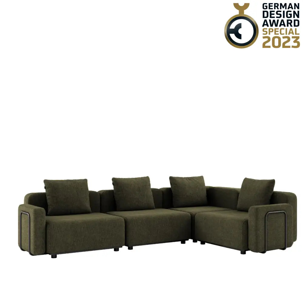 Cobana lounge sofa - 5 seater corner sofa with armrest Kirra Olive Outdoor lounge sofa