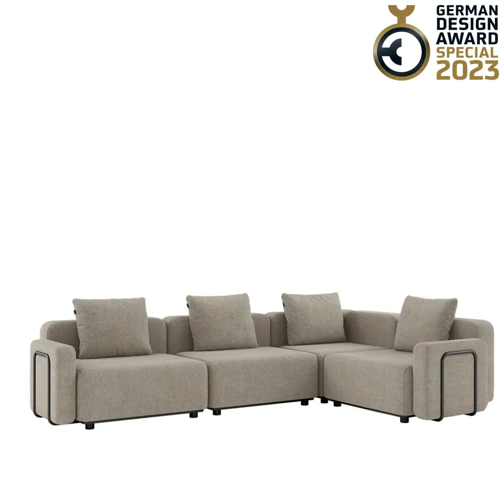 Cobana lounge sofa - 5 seater corner sofa with armrest Kirra Sand Outdoor lounge sofa