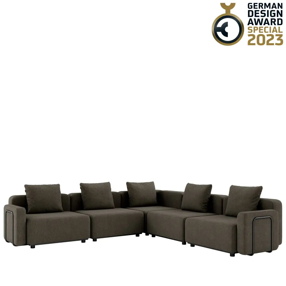 Cobana lounge sofa - Corner sofa with armrest Brown Outdoor lounge sofa