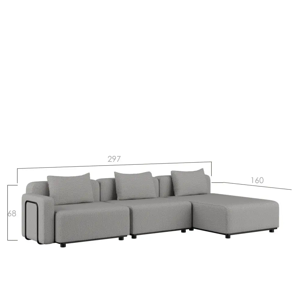 Cobana lounge sofa - with 1 armrest Sand Melange Outdoor lounge sofa