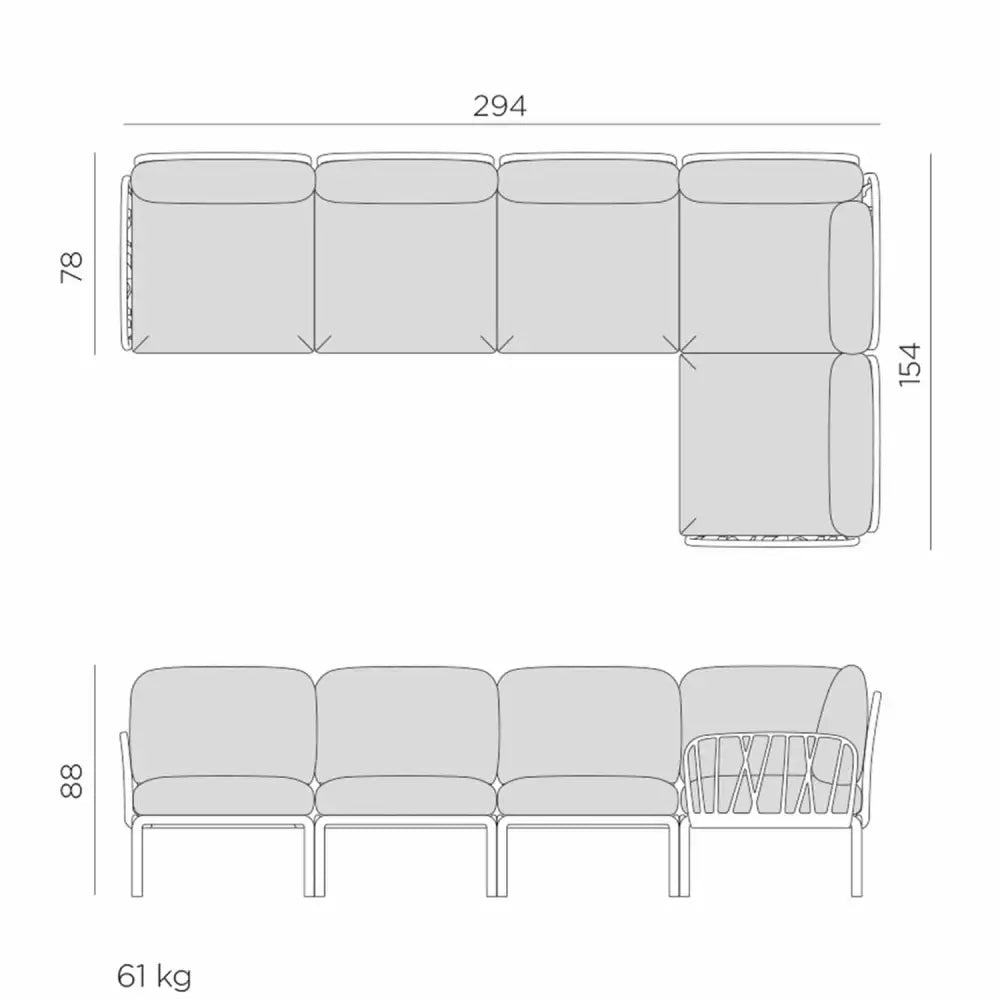 Komodo 5 sofa - Outdoor lounge sofa