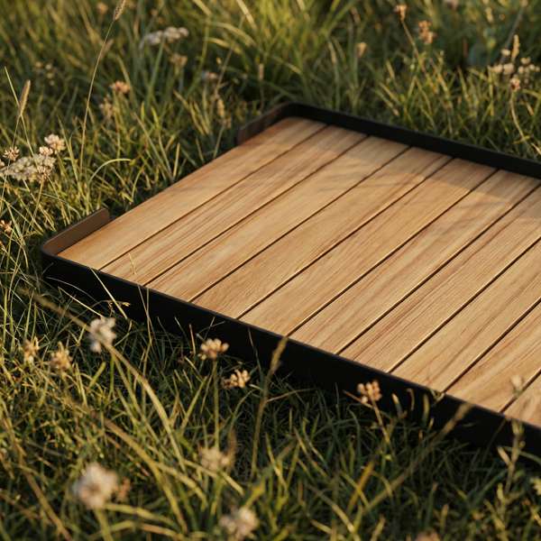 Patio pouf tray