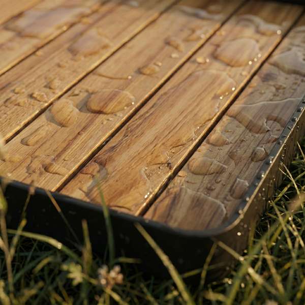Patio pouf tray