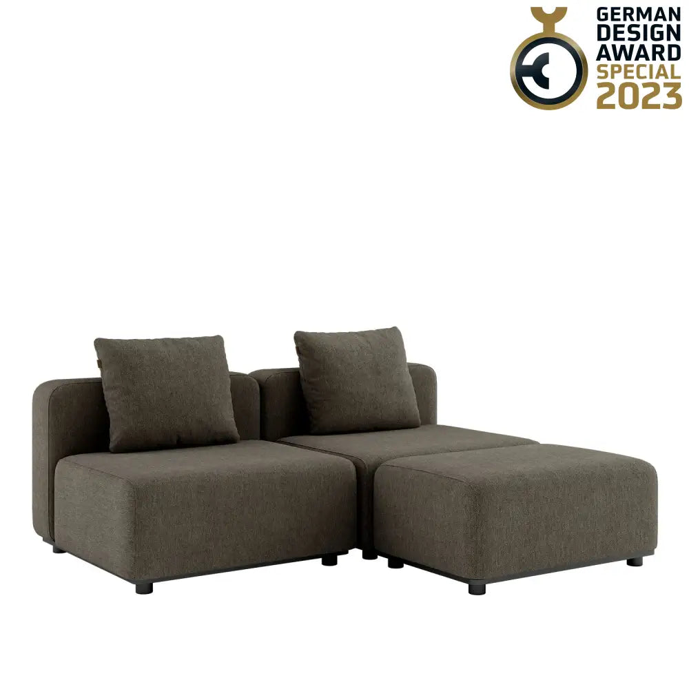 Cobana lounge sofa - 3 seater without armrest and with pouf Brown Outdoor lounge sofa