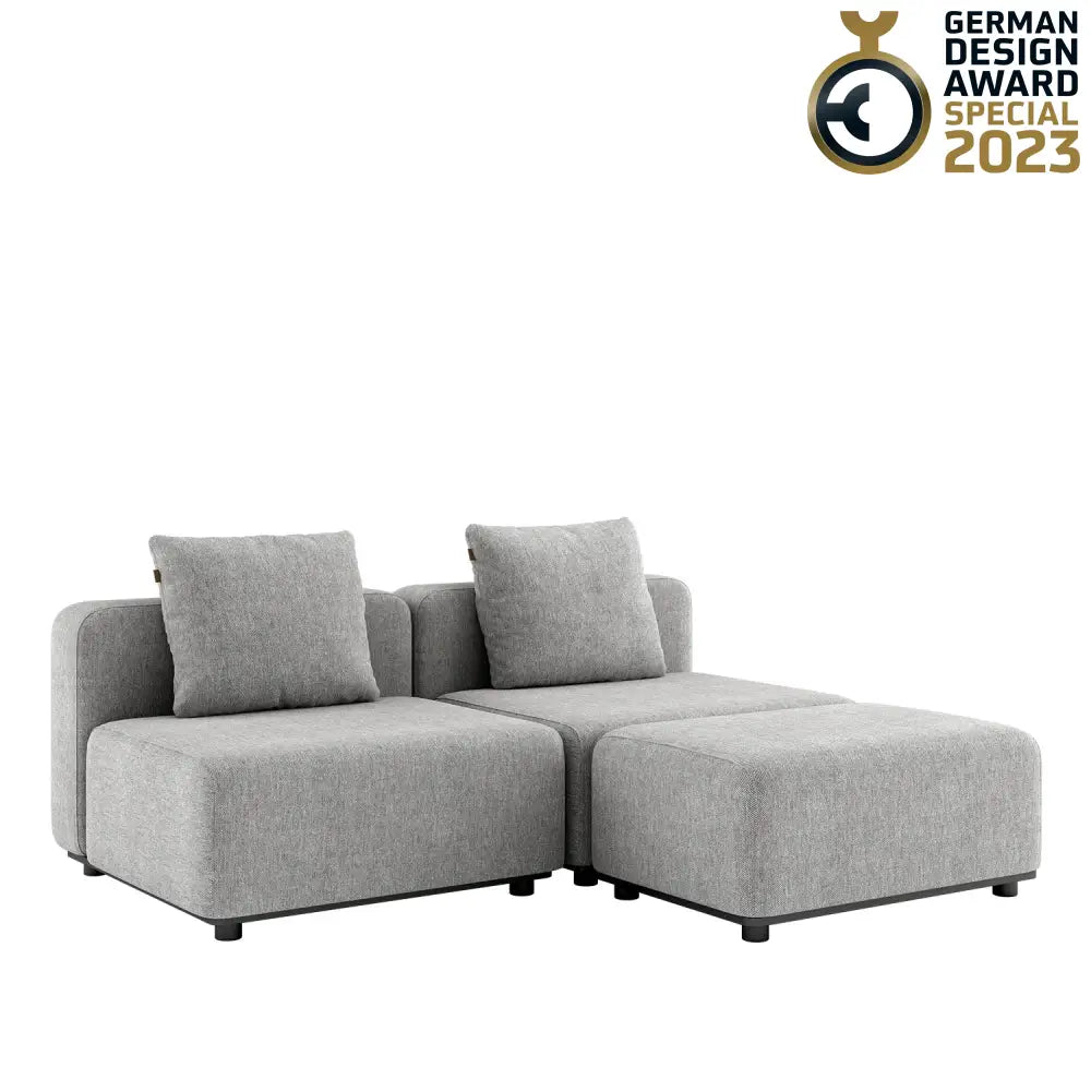 Cobana lounge sofa - 3 seater without armrest and with pouf Sand Melange Outdoor lounge sofa