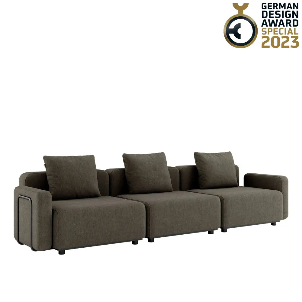 Cobana lounge sofa - 4 seater with armrest Brown Outdoor lounge sofa