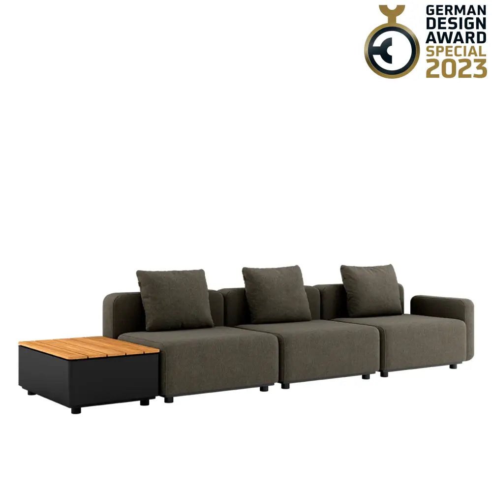 Cobana lounge sofa - 4 seater with Patio Storage Table Brown Outdoor lounge sofa