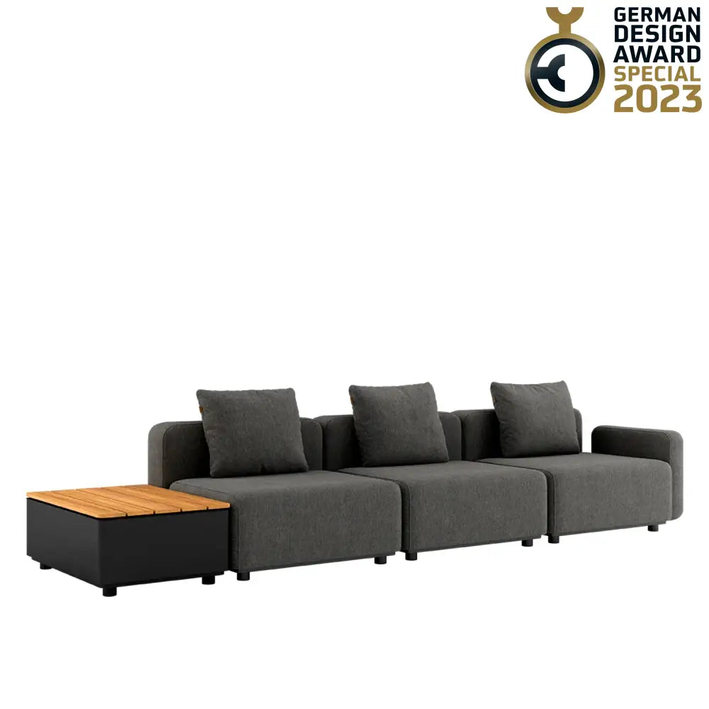 Cobana lounge sofa - 4 seater with Patio Storage Table Grey Outdoor lounge sofa