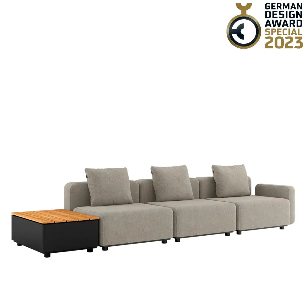Cobana lounge sofa - 4 seater with Patio Storage Table Kirra Sand Outdoor lounge sofa