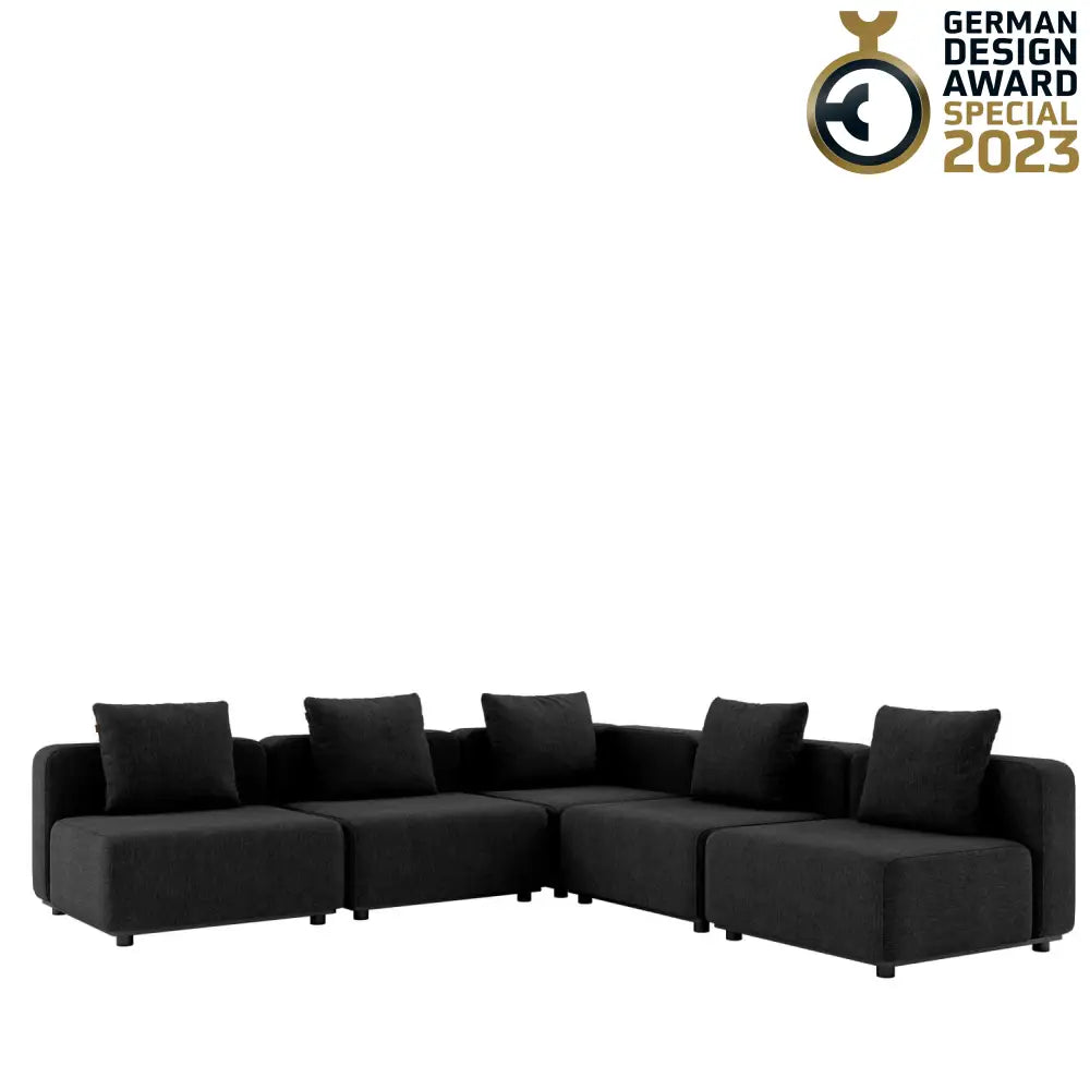 Cobana lounge sofa - Corner sofa whitout armrest Black Outdoor lounge sofa