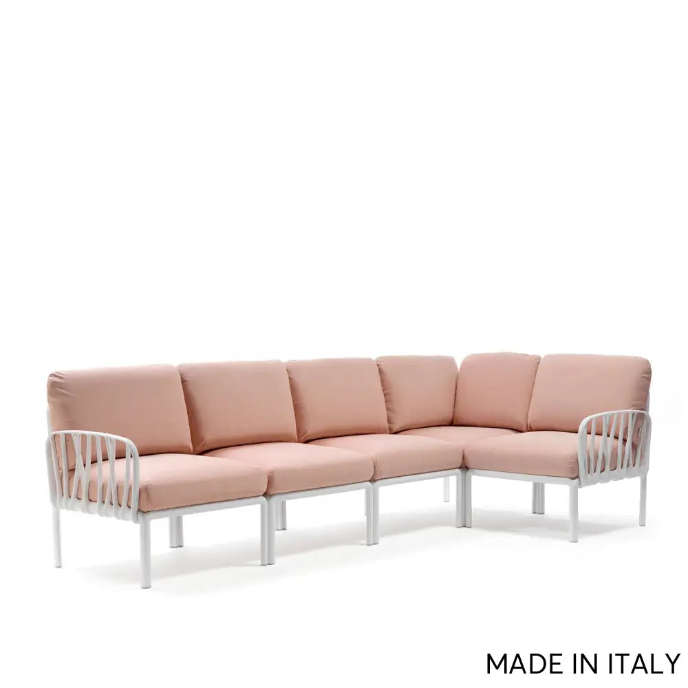 Komodo 5 sofa - Bianco - rosa quarzo - Outdoor lounge sofa