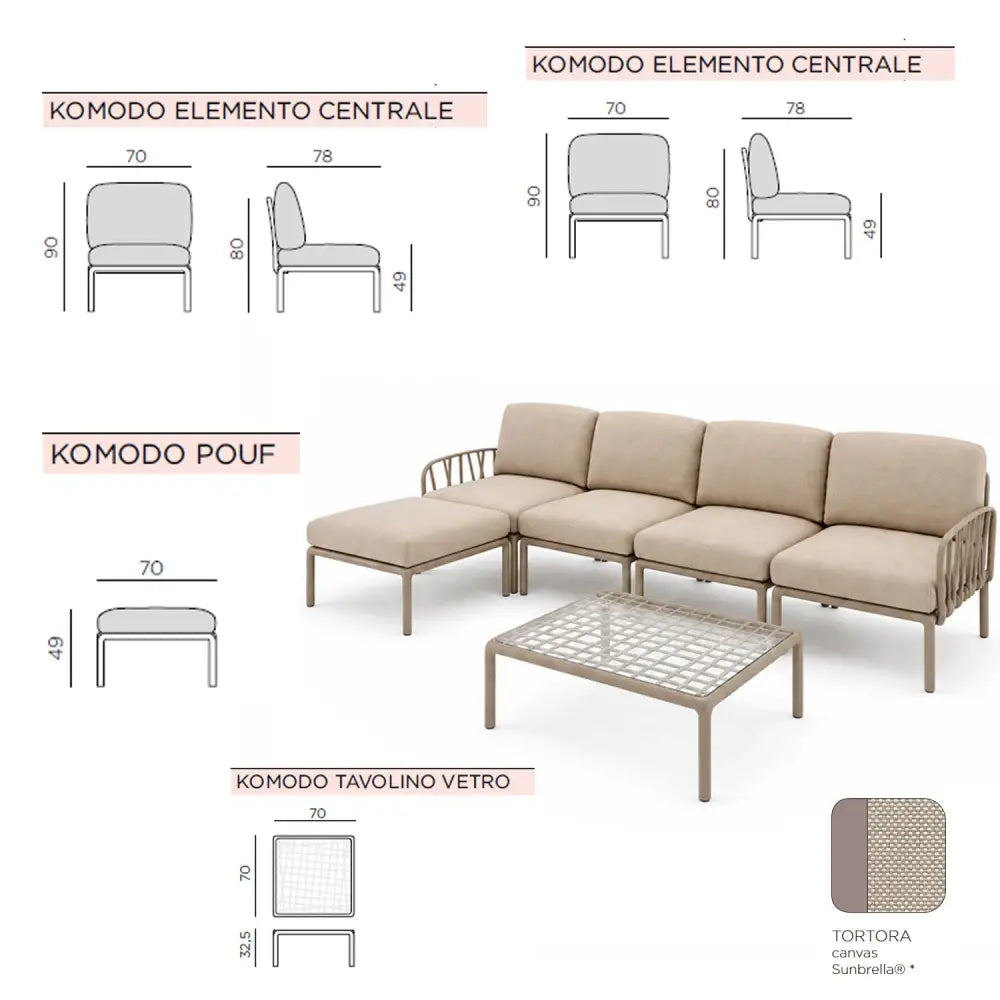 Komodo sofa - exhibit - TORTORA - CANVAS - Outdoor lounge sofa
